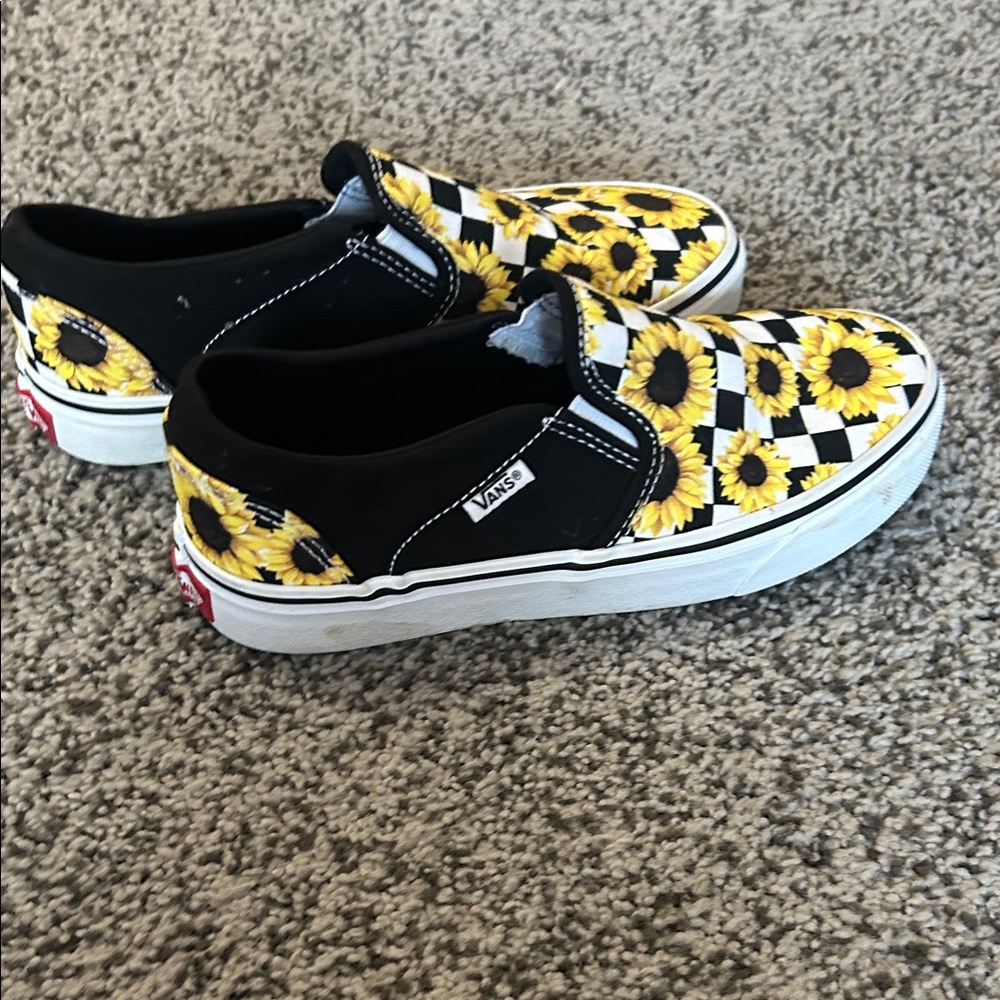 Vans adult Sunflower Checkered Slip-On Sneakers - Black and Yellow